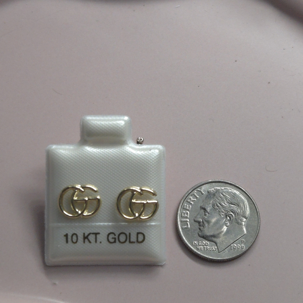 Gucci Gold Logo Stud Earrings